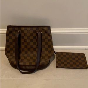 Louis Vuitton Brown Coated Canvas Bag